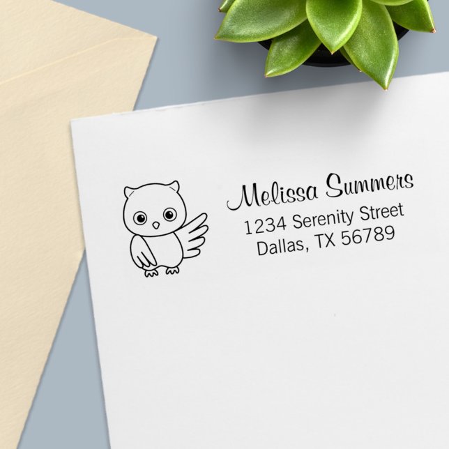 Cute Little Uggla Självfärgande Stämpel (Skapare uppladdad)