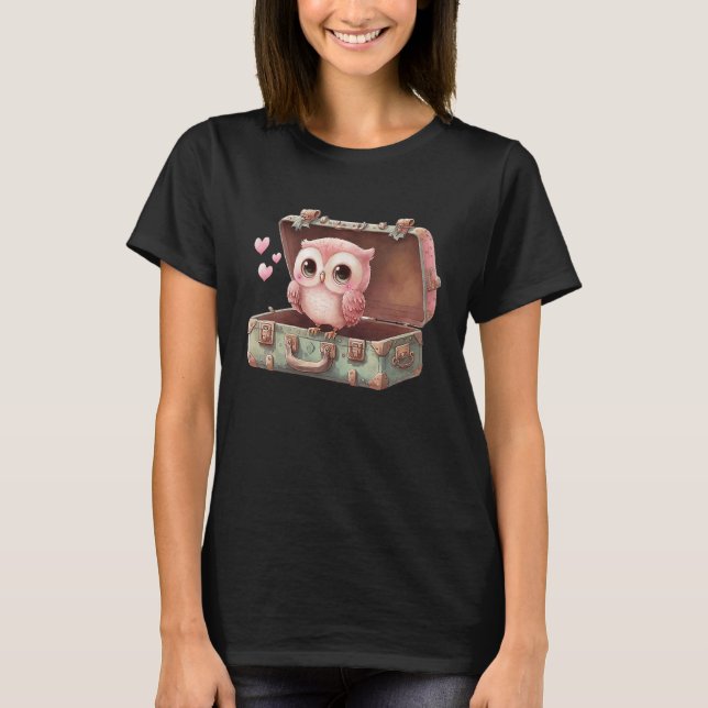 Cute Little Uggla Valetines Animal Kärlek 15 T Shirt (Framsida)