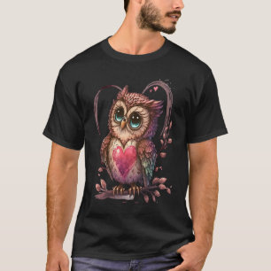 Cute Little Uggla Valetines Animal Kärlek 5 T Shirt