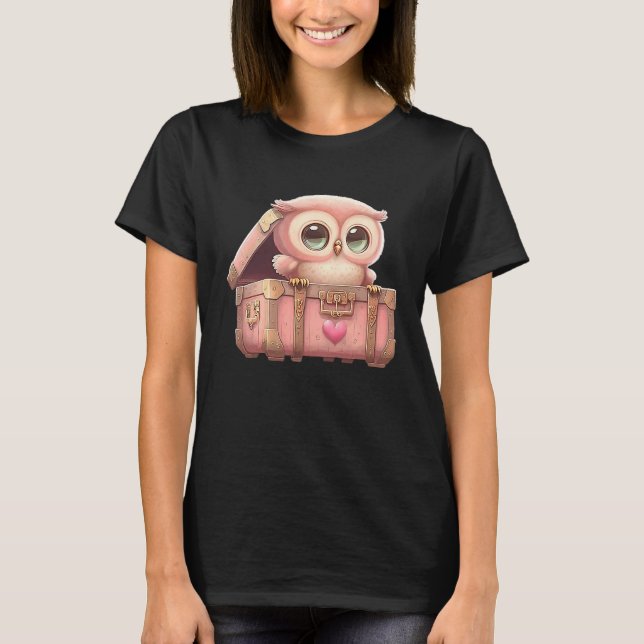 Cute Little Uggla Valetines Animal Kärlek 7 T Shirt (Framsida)
