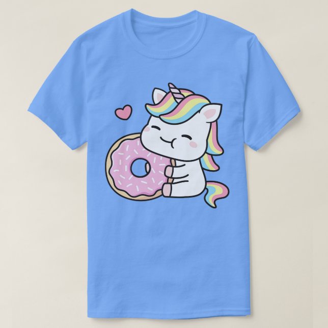 Cute Little Unicorn Kärlek Doughnut T Shirt (Design framsida)