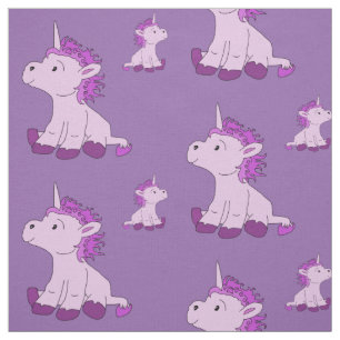 Cute Little Unicorn med Rosa Violet mane Tyg