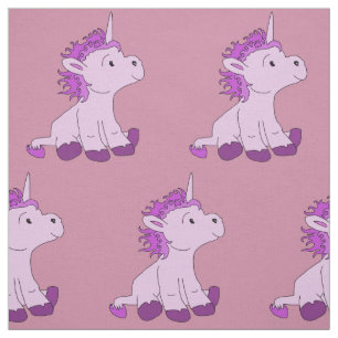 Cute Little Unicorn med Rosa Violet mane Tyg