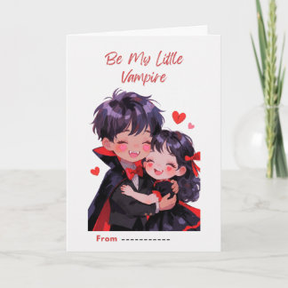 Cute Little Vampire Couple Valentine Card Kort