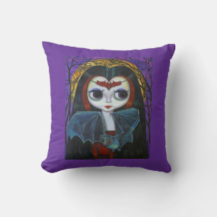 Cute Little Vampire Girl Doll med Fladdermus Kudde