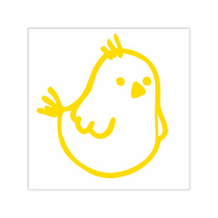 Cute Little Vår Chick - Tiny Sång Bird - Canary Självfärgande Stämpel