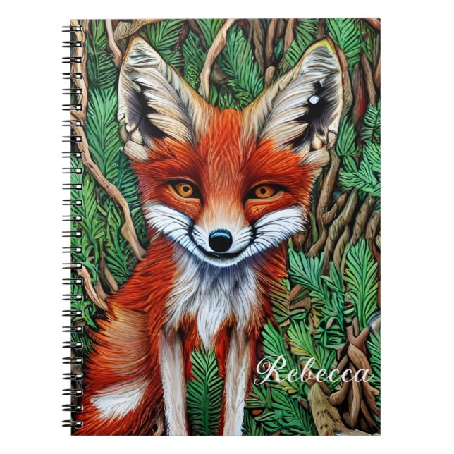Cute Little vilderness Fox Anteckningsbok (Framsidan)