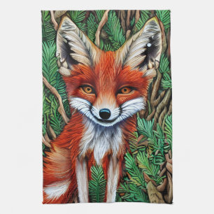 Cute Little vilderness Fox Kökshandduk