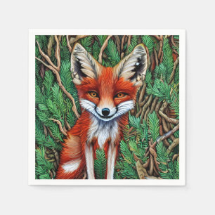 Cute Little vilderness Fox Pappersservett