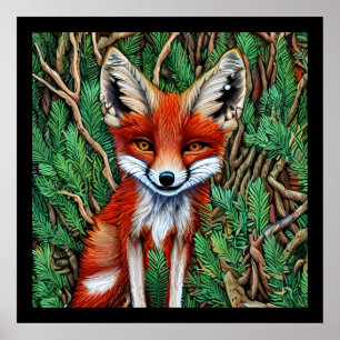 Cute Little vilderness Fox Poster