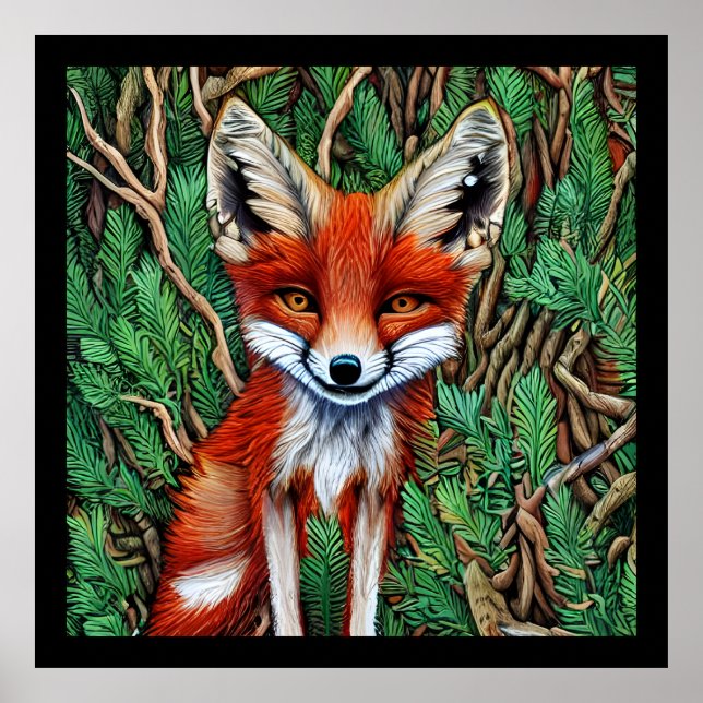 Cute Little vilderness Fox Poster (Framsidan)