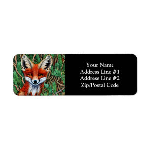 Cute Little vilderness Fox Returadress Etikett