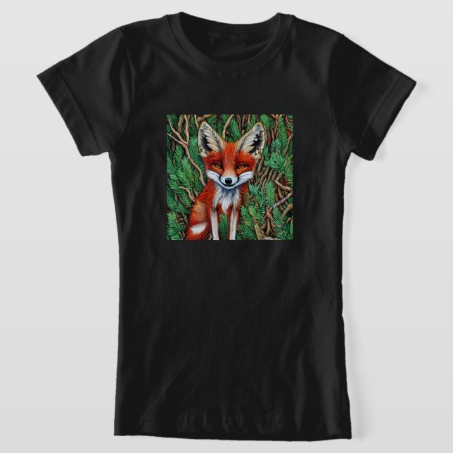 Cute Little vilderness Fox T Shirt (Laydown)