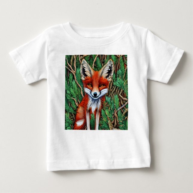 Cute Little vilderness Fox T Shirt (Framsida)