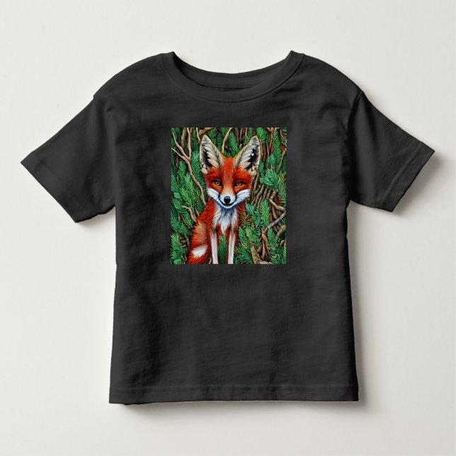 Cute Little vilderness Fox T Shirt (Framsida)