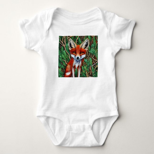 Cute Little vilderness Fox T Shirt (Framsida)