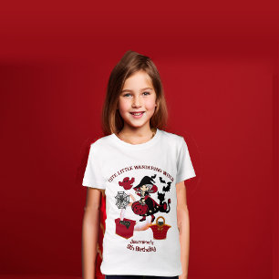 Cute Little Wandering Witch Halloween Birthday Rol T Shirt