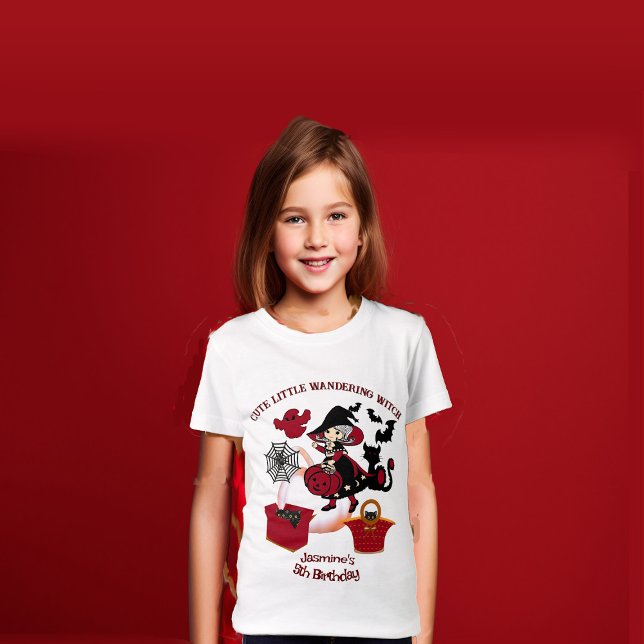 Cute Little Wandering Witch Halloween Birthday Rol T Shirt (Cute Little Wandering Witch Halloween Birthday Fun T-Shirt)