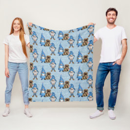 Cute Little Watercolor Gnomes Fleecefilt