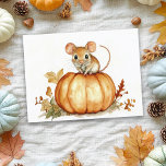 Cute Little Watercolor Mouse Halloween Pumpkin Vykort<br><div class="desc">Den här designen kan vara personlig om du väljer Redigera design. Du kan också överföra till andra objekt. Kontakta mig på colorflowcreations@gmail.com eller använda alternativet chatta överst på sidan om du vill ha den här designen på en annan produkt eller behöver hjälp med den här designen. Se mer av mina...</div>