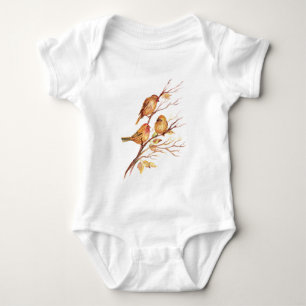 Cute Little Watercolor Sparrow Garden Birds Tee