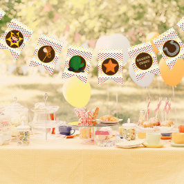 Cute Little western cowboyålder 1 födelseår Vimplar