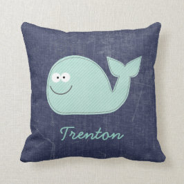Cute Little Whale Personlig Pillow Kudde
