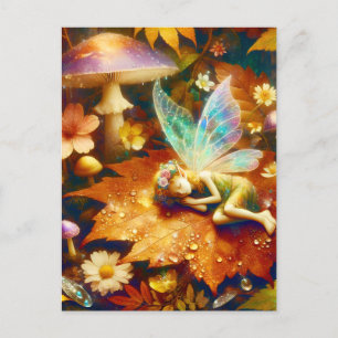 Cute Little Whimsiques Fairy Sleeping Blank Vykort