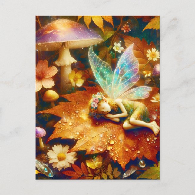 Cute Little Whimsiques Fairy Sleeping Blank Vykort (Framsida)
