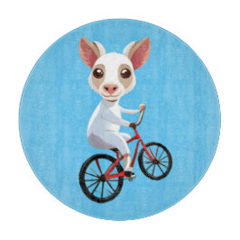 Cute Little white-get på en cykel