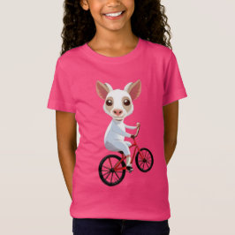 Cute Little white-get på en cykel T Shirt