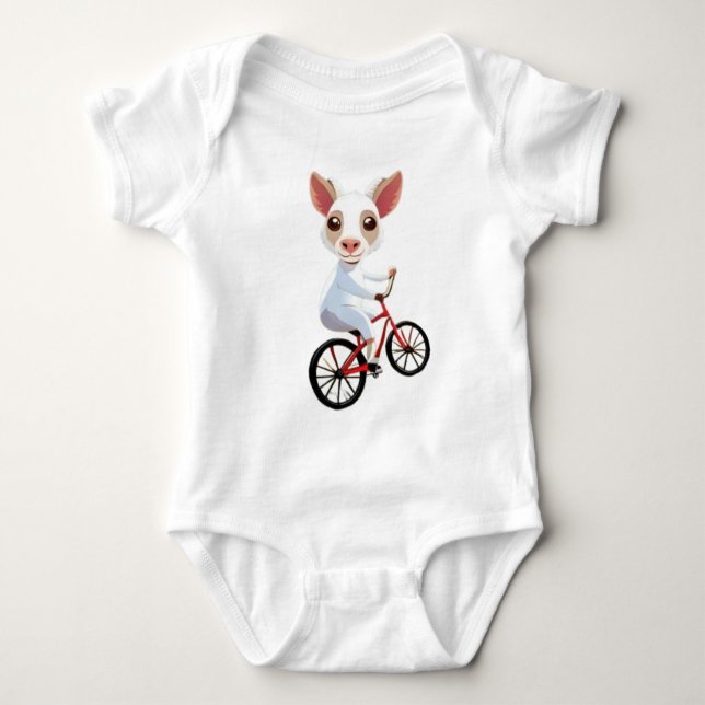 Cute Little white-get på en cykel T Shirt (Framsida)