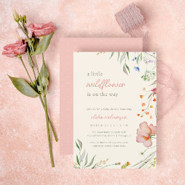 Cute Little Wildblomma Blommigt Girl Baby Shower Inbjudningar