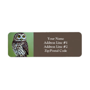 Cute Little Wilderness Woodland Uggla Returadress Etikett