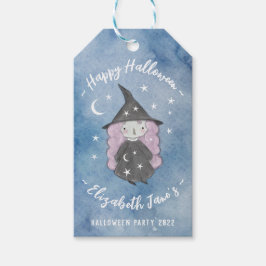 Cute Little Witch Children's Halloween fest Gift Presentetikett