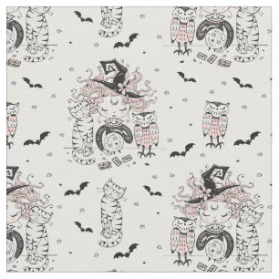 Cute Little Witch Gires med Fladdermus-katter och Tyg