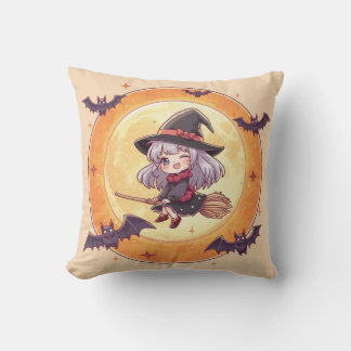 Cute Little Witch Halloween Pillow Kudde