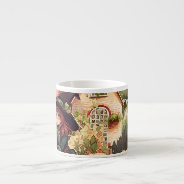 Cute Little Witch och Fox | Espresso Mugg Espressomugg (Framsidan)