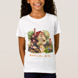 Cute Little Witch och Fox | Magic Girl T Shirt