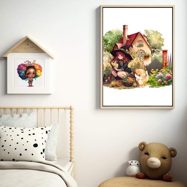 Cute Little Witch och Fox Poster (Skapare uppladdad)