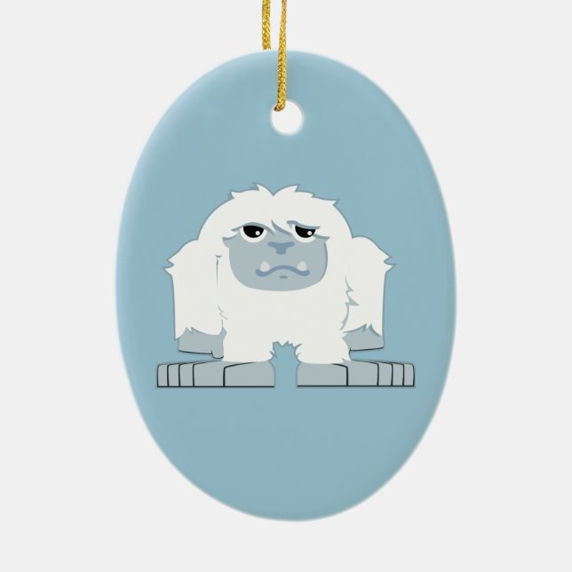 Cute Little Yeti Julgransprydnad Keramik (Baksidan)