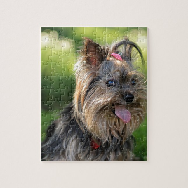 Cute Little Yorkshire Terrier Hund Pussel (Vertikal)