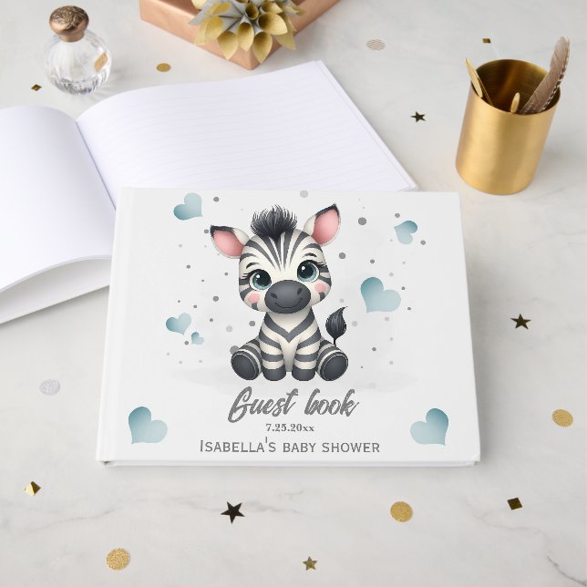 cute little zebra  gästböcker (Framsida Öppen)