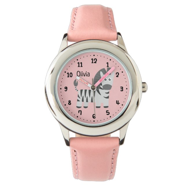 Cute Little Zebra Kids Personlig Armbandsur (Framsida)
