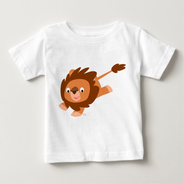 Cute Live Tecknad Lejon Baby T-shirt (Framsida)