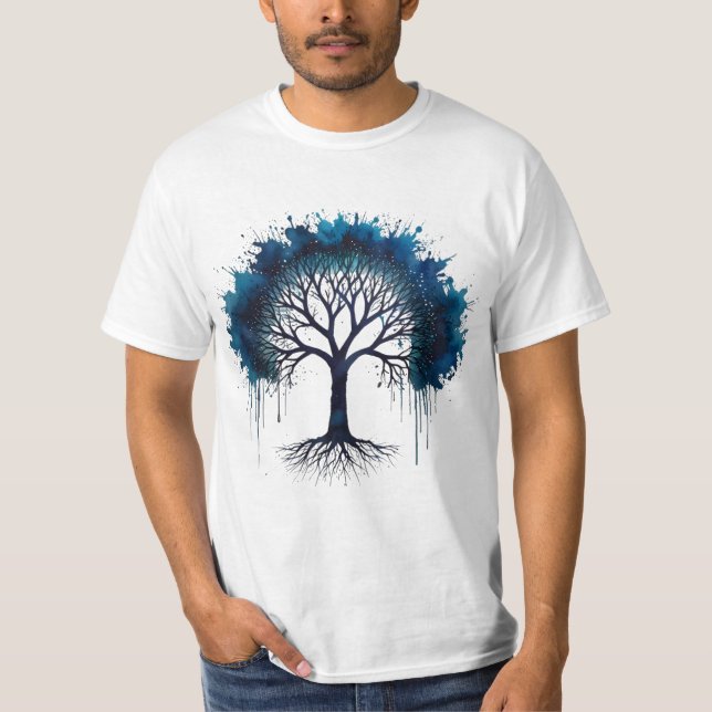 Cute Livets träd Watercolor T-Shirt (Framsida)