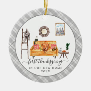 Cute Living Room   Första Thanksgivingen nytt hem Julgransprydnad Keramik