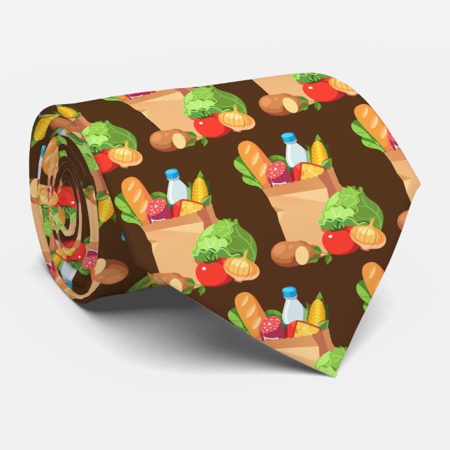Cute livsmedel-tippade livsmedel från mönster slips (Rullad)