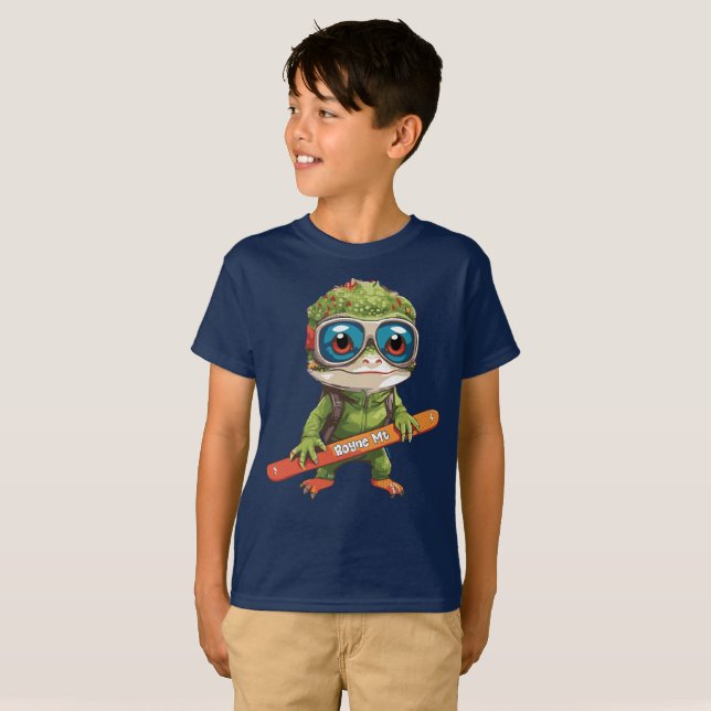 Cute Lizard Boyne Mountain Ski T Shirt (Hel framsida)