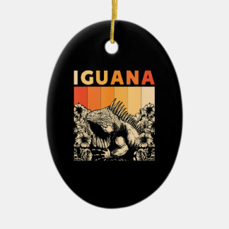Cute Lizard Iguana Reptil Gift Iguana Julgransprydnad Keramik